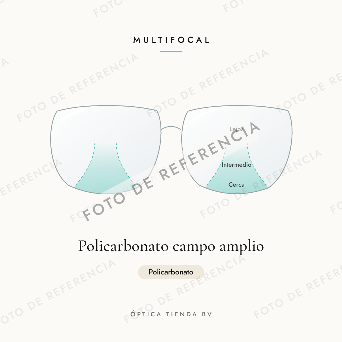 Foto de referencia: Multifocal Policarbonato campo amplio