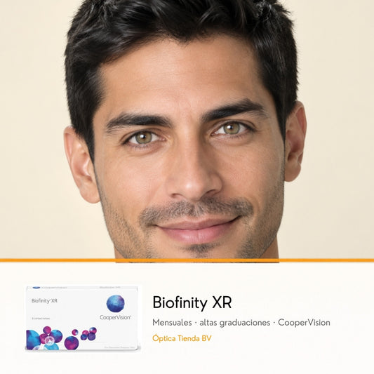 Biofinity XR – lentes de contacto mensuales para altas graduaciones, modelo hombre