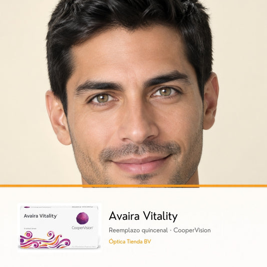 Avaira Vitality – lentes de contacto quincenales CooperVision, modelo hombre
