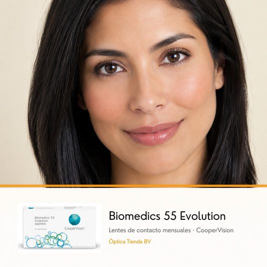 Biomedics 55 Evolution – lentes de contacto mensuales CooperVision, modelo mujer