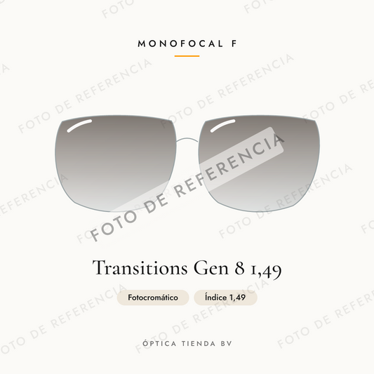 Foto de referencia: Monofocal F Transitions Gen 8 1,49