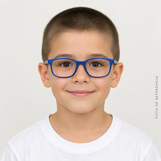 Foto de referencia: niño con gafas Unicity H3180 azul